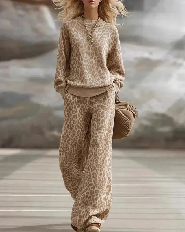 Odessa™ | Leopard Print Relaxed Knit Lounge Set