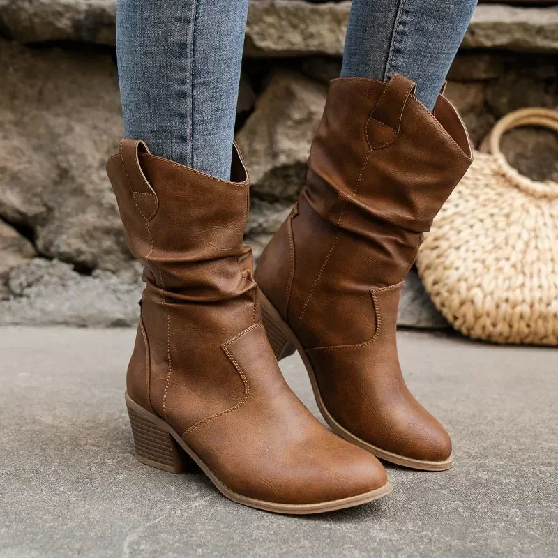 Bethany™ | Slouch Western Ankle Boots