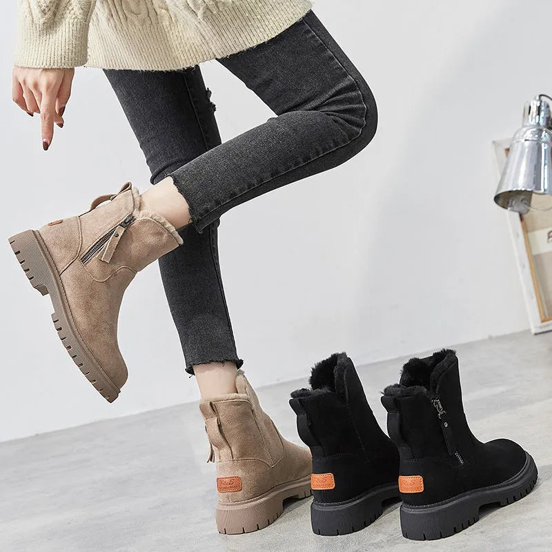 Bryony™ | Faux Fur Cuff Winter Ankle Boots