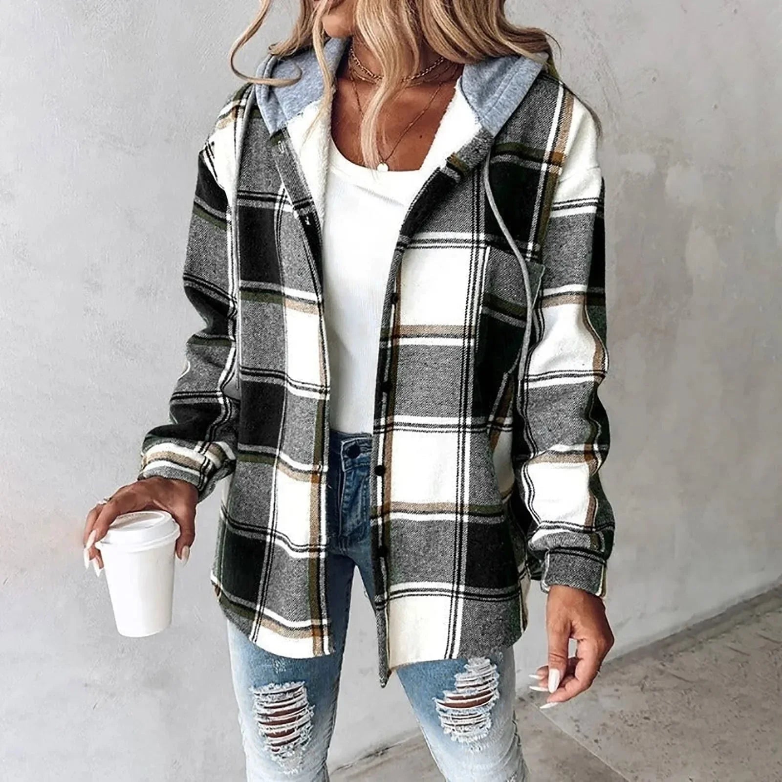 Martina™ | Cozy Plaid Hooded Everyday Jacket