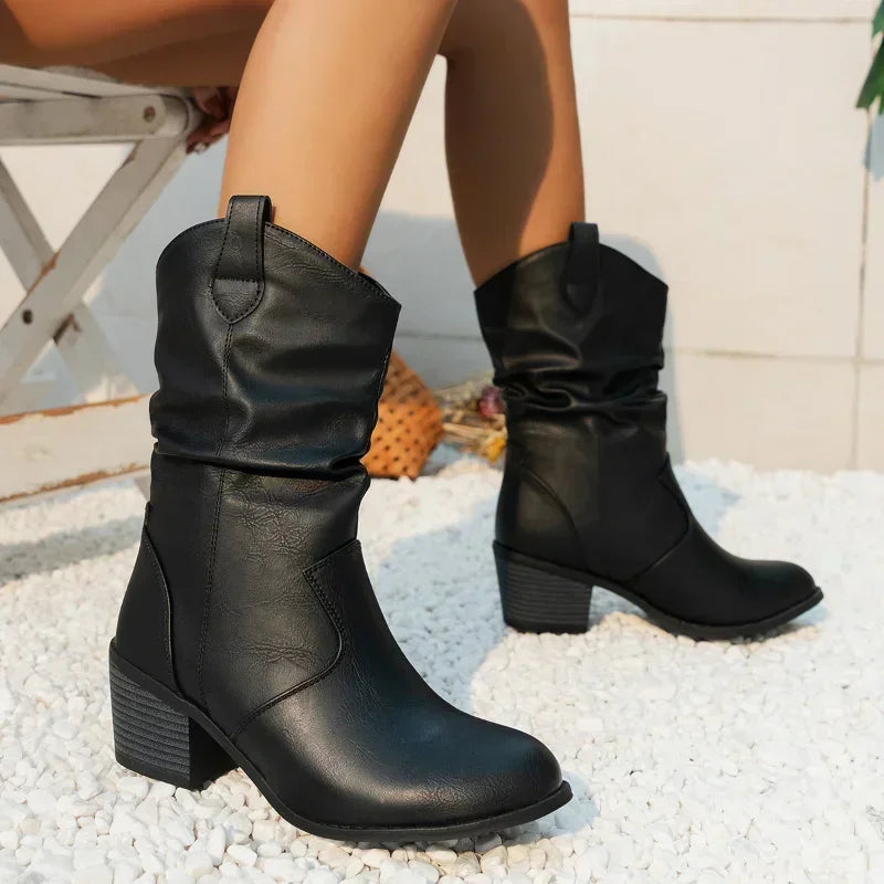 Bethany™ | Slouch Western Ankle Boots