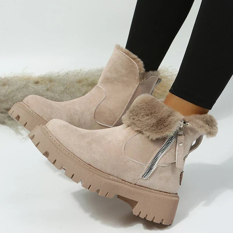 Bryony™ | Faux Fur Cuff Winter Ankle Boots