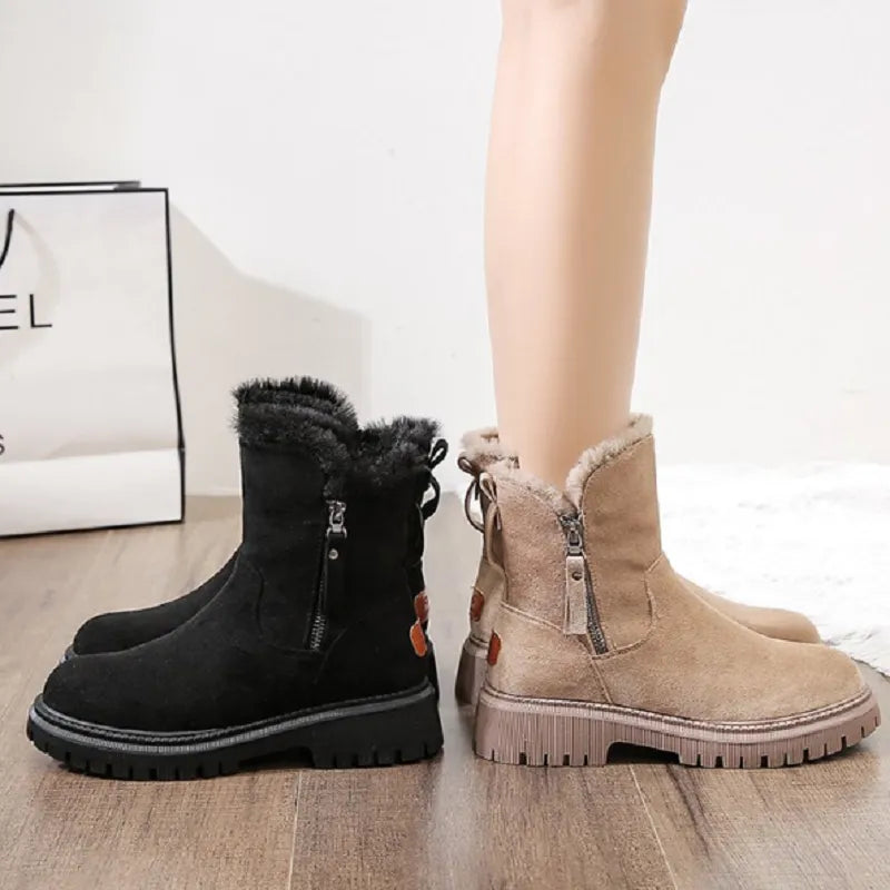 Bryony™ | Faux Fur Cuff Winter Ankle Boots