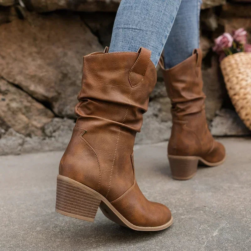 Bethany™ | Slouch Western Ankle Boots