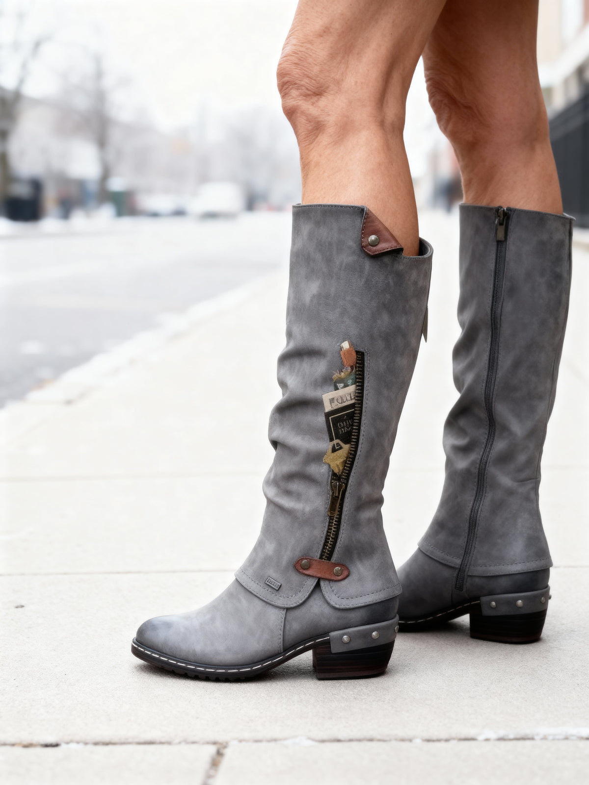 Deborah™ | Pocket Detail Vegan Leather Boots