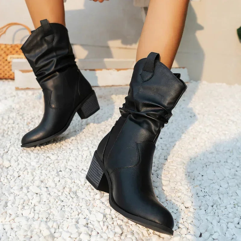 Bethany™ | Slouch Western Ankle Boots