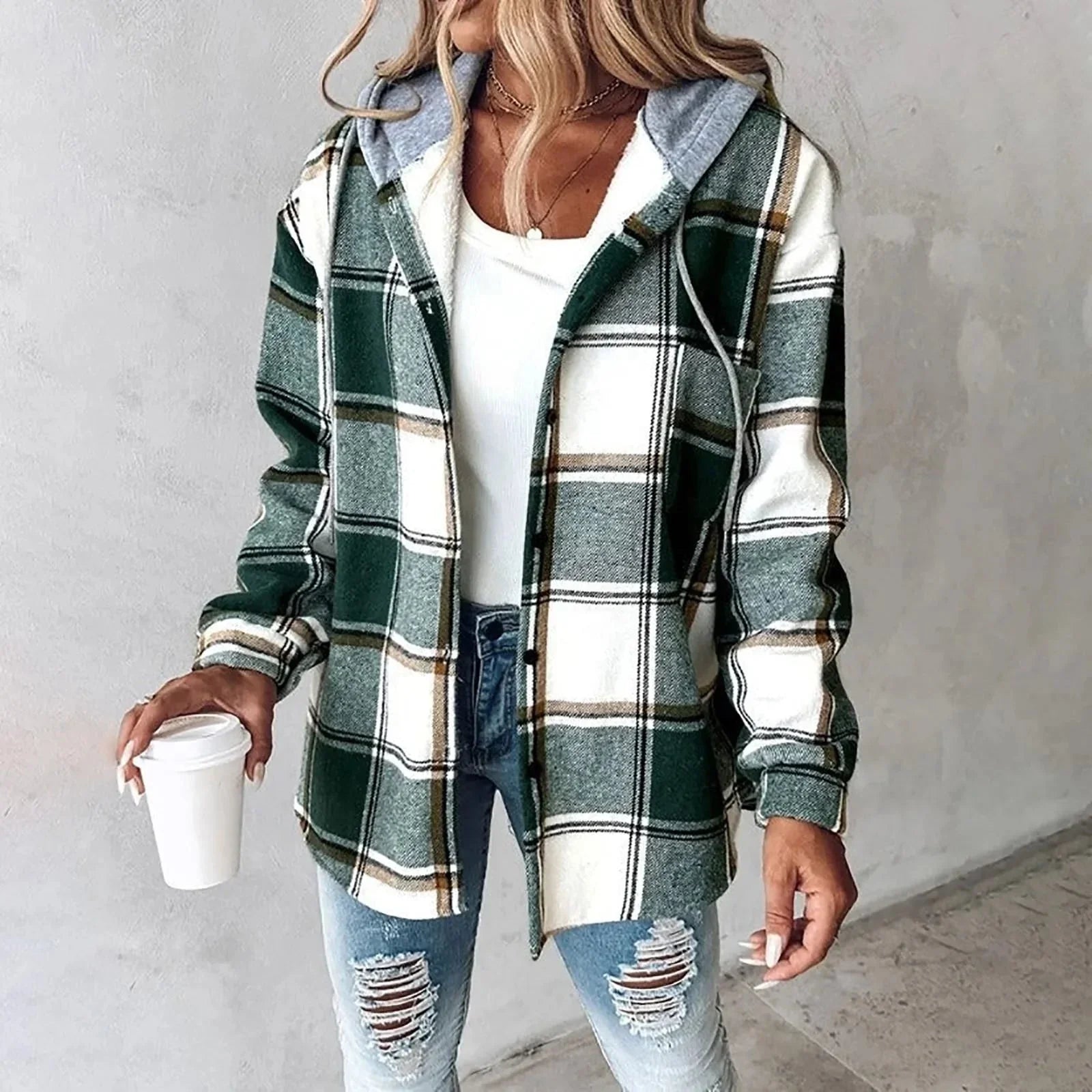 Martina™ | Cozy Plaid Hooded Everyday Jacket