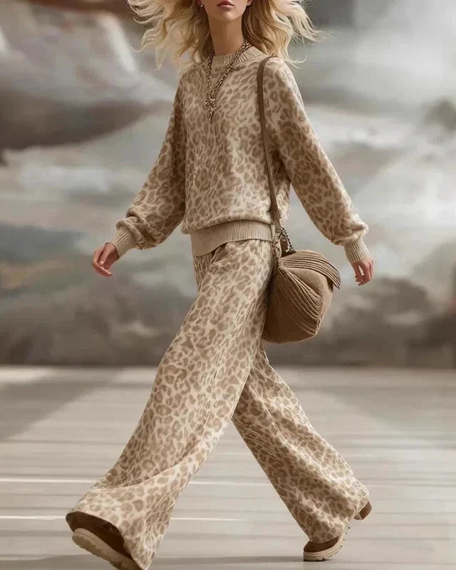 Odessa™ | Leopard Print Relaxed Knit Lounge Set
