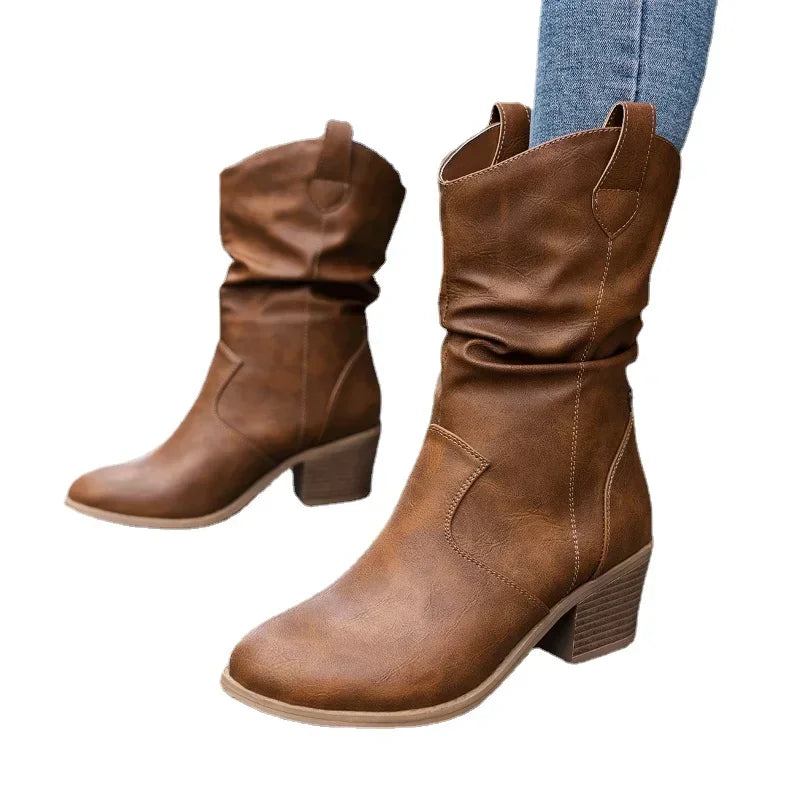 Bethany™ | Slouch Western Ankle Boots