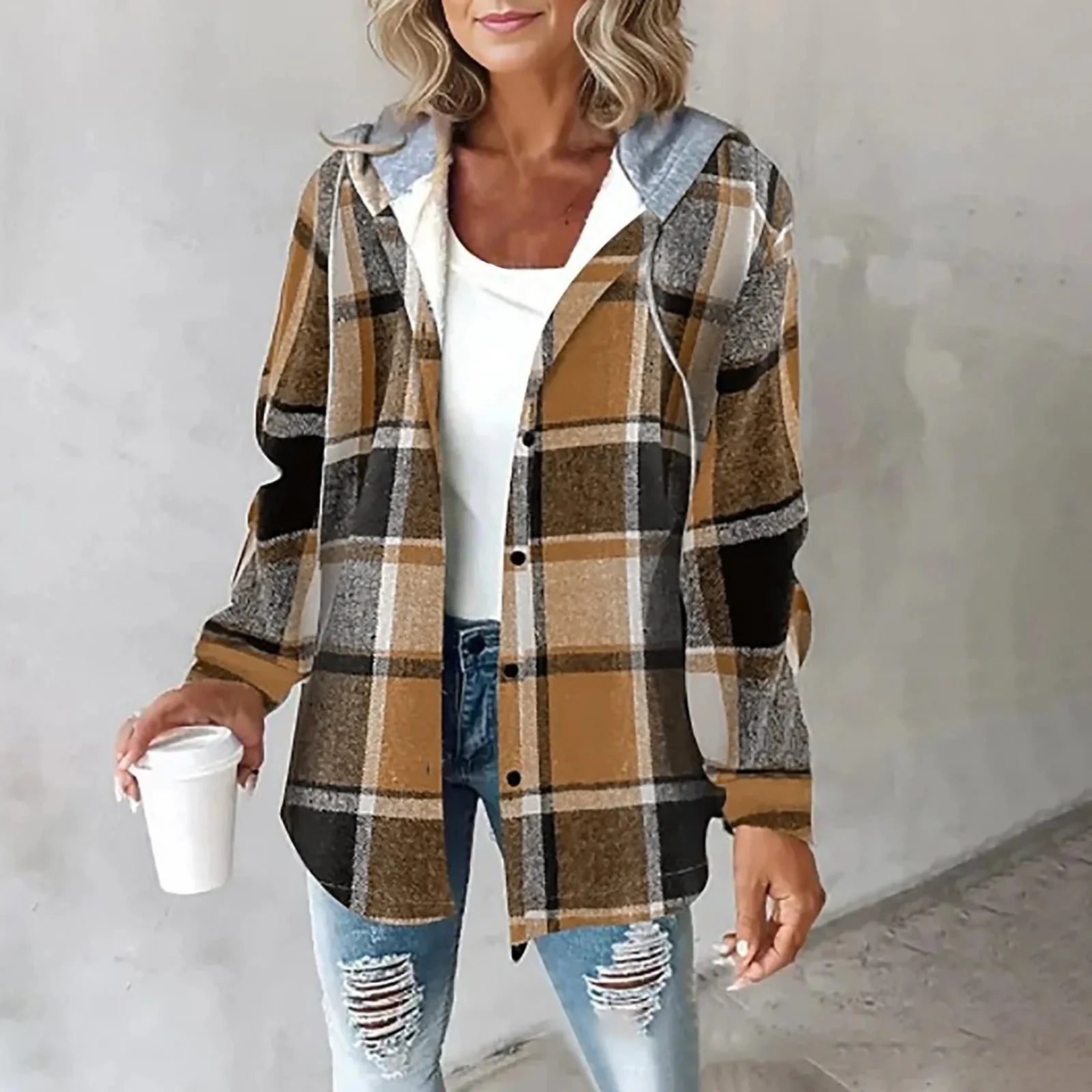 Martina™ | Cozy Plaid Hooded Everyday Jacket