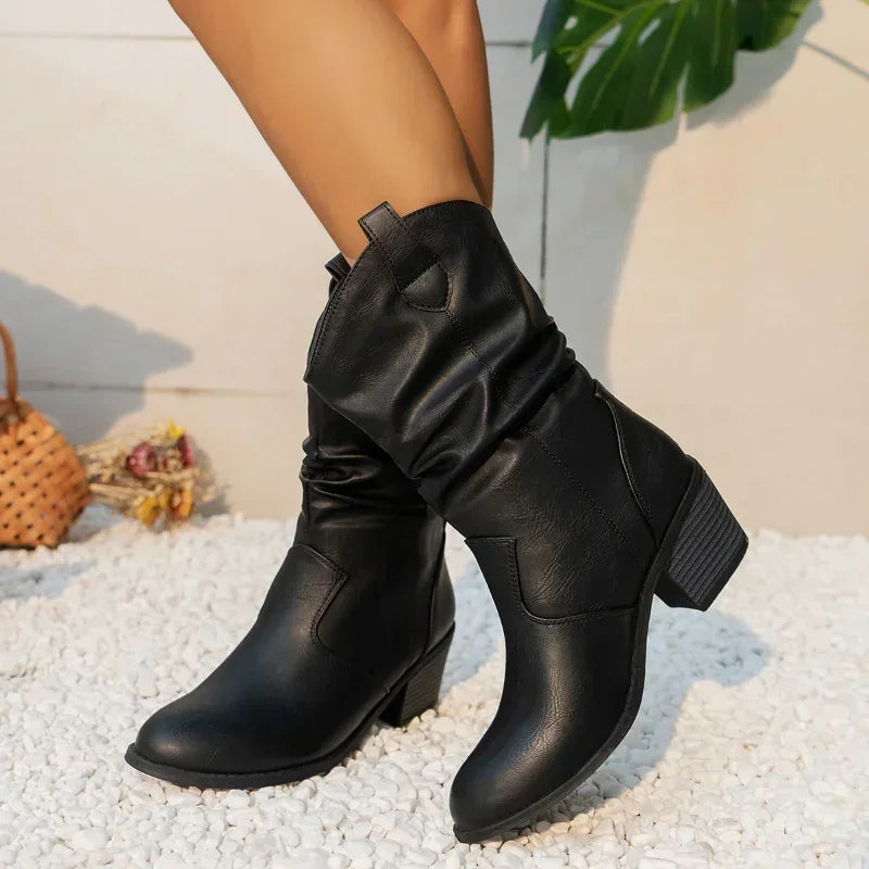 Bethany™ | Slouch Western Ankle Boots