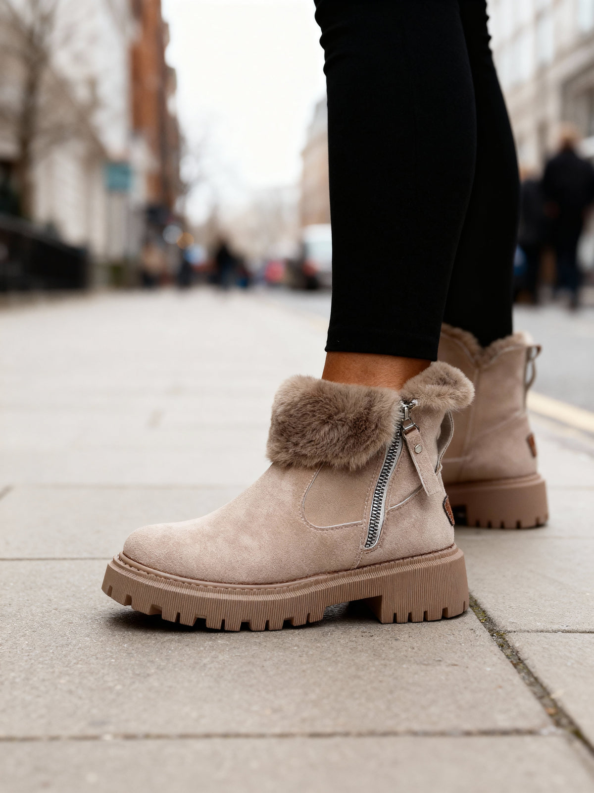 Bryony™ | Faux Fur Cuff Winter Ankle Boots