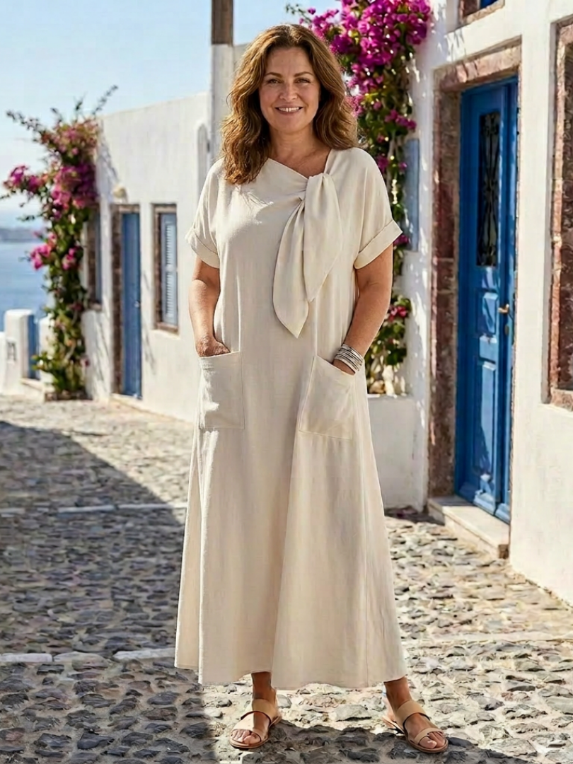 Amalfi™ | Relaxed Tie-Neck Pocket Maxi Dress