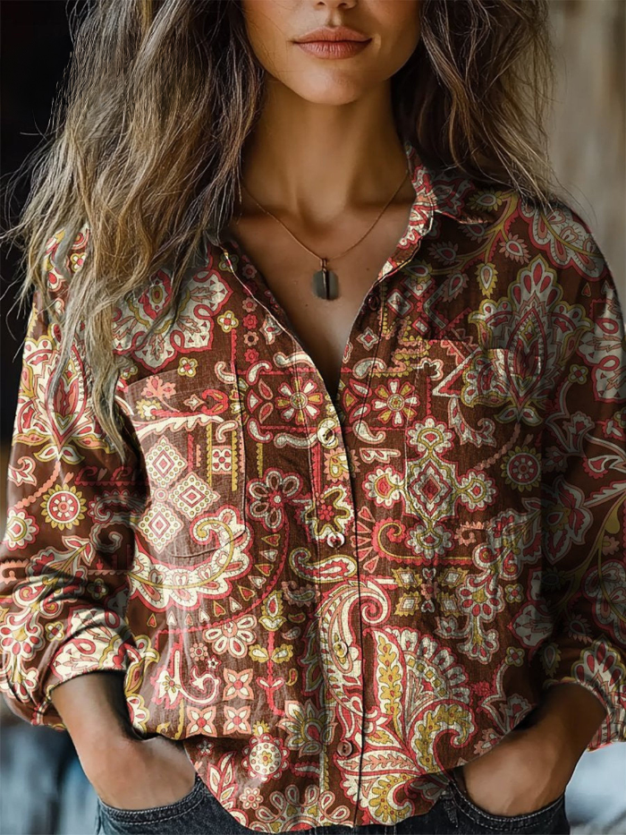 Anna™ | Heritage Paisley Relaxed Button-Down Blouse