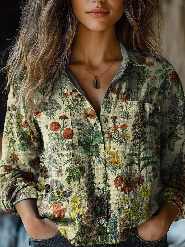 Petra™ | Wildflower Meadow Relaxed Button-Down Blouse