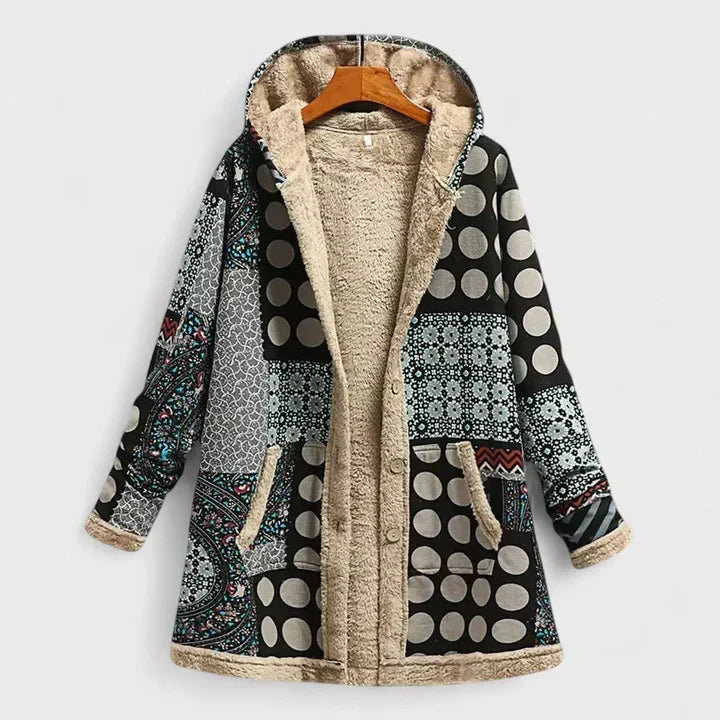 Alisha™ | Floral Garden Cozy Hooded Longline Jacket