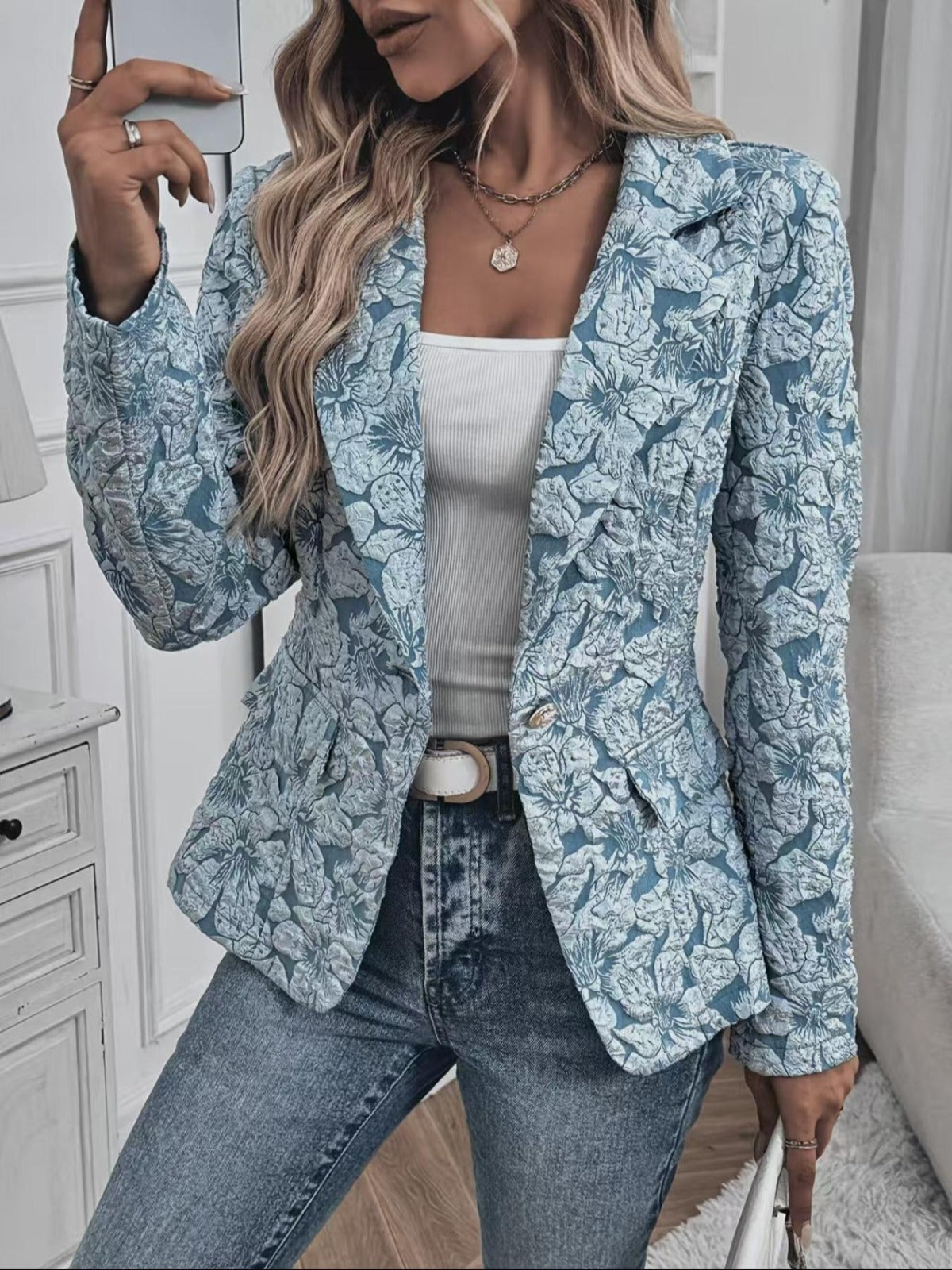Maxine™ | Vintage Paisley Jacquard Tailored Blazer