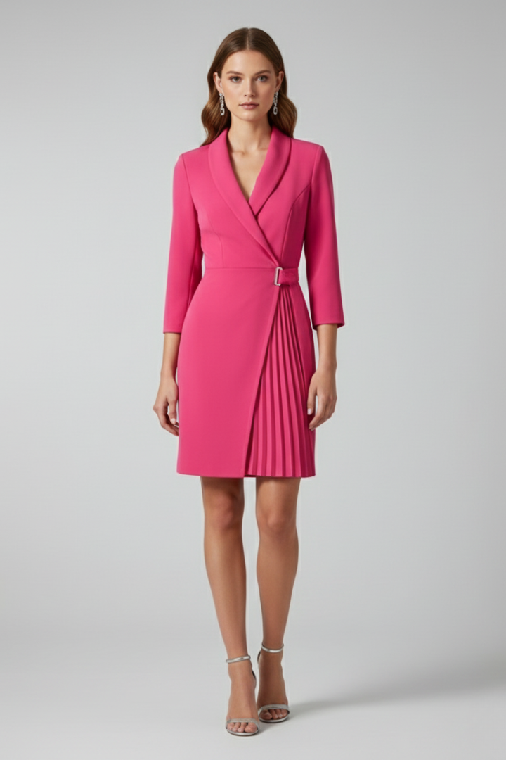 Valentina™ | Elegant Pleated Wrap Blazer Dress