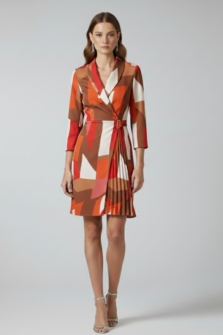 Valentina™ | Elegant Pleated Wrap Blazer Dress