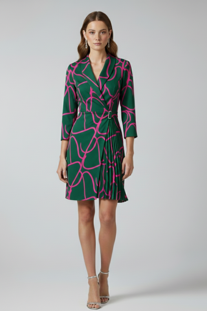 Valentina™ | Elegant Pleated Wrap Blazer Dress