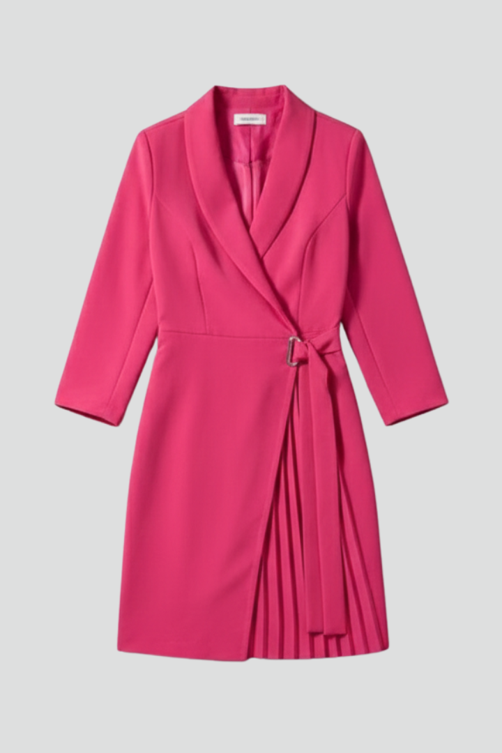 Valentina™ | Elegant Pleated Wrap Blazer Dress