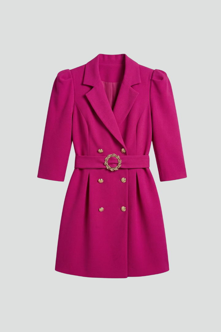 Rosalina™ | Elegant Belted Double-Breasted Blazer Dress