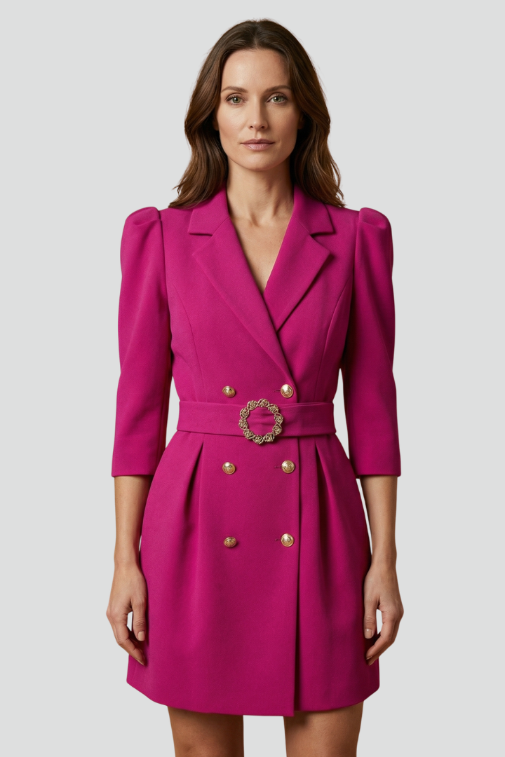 Rosalina™ | Elegant Belted Double-Breasted Blazer Dress