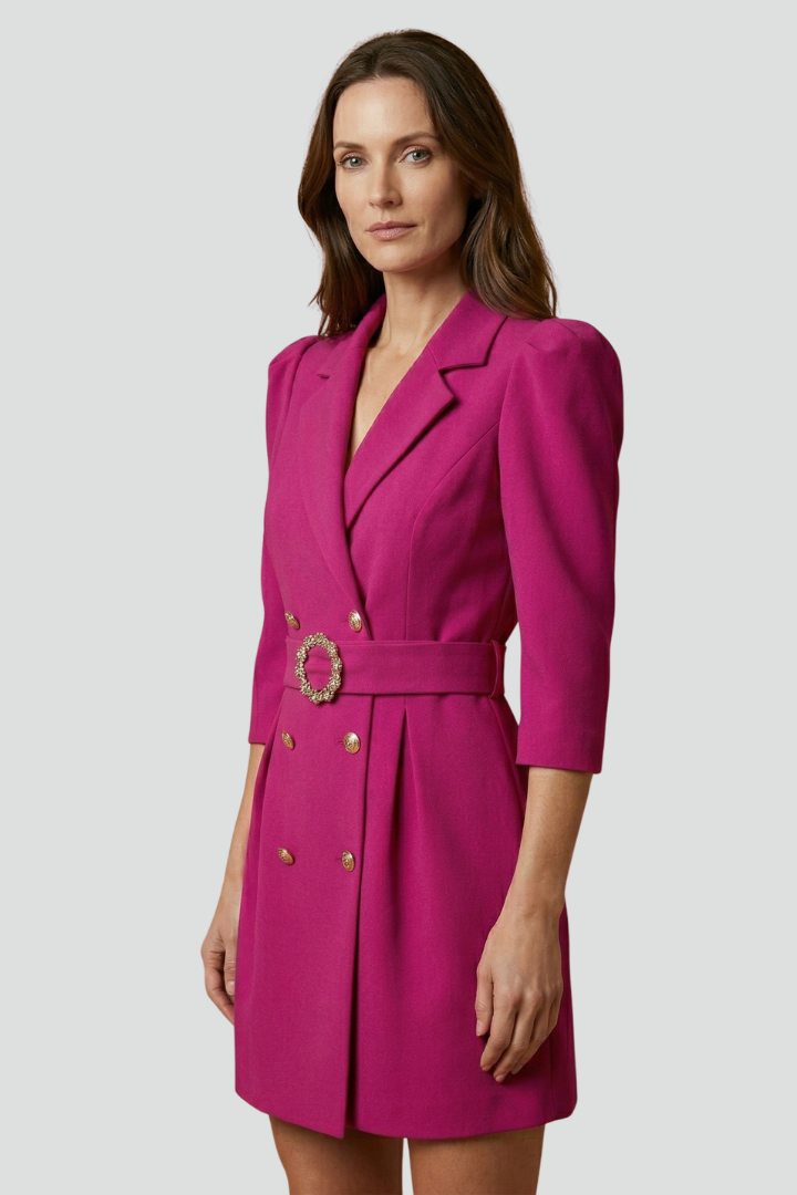 Rosalina™ | Elegant Belted Double-Breasted Blazer Dress
