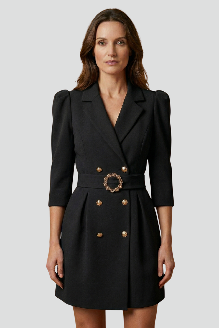 Rosalina™ | Elegant Belted Double-Breasted Blazer Dress