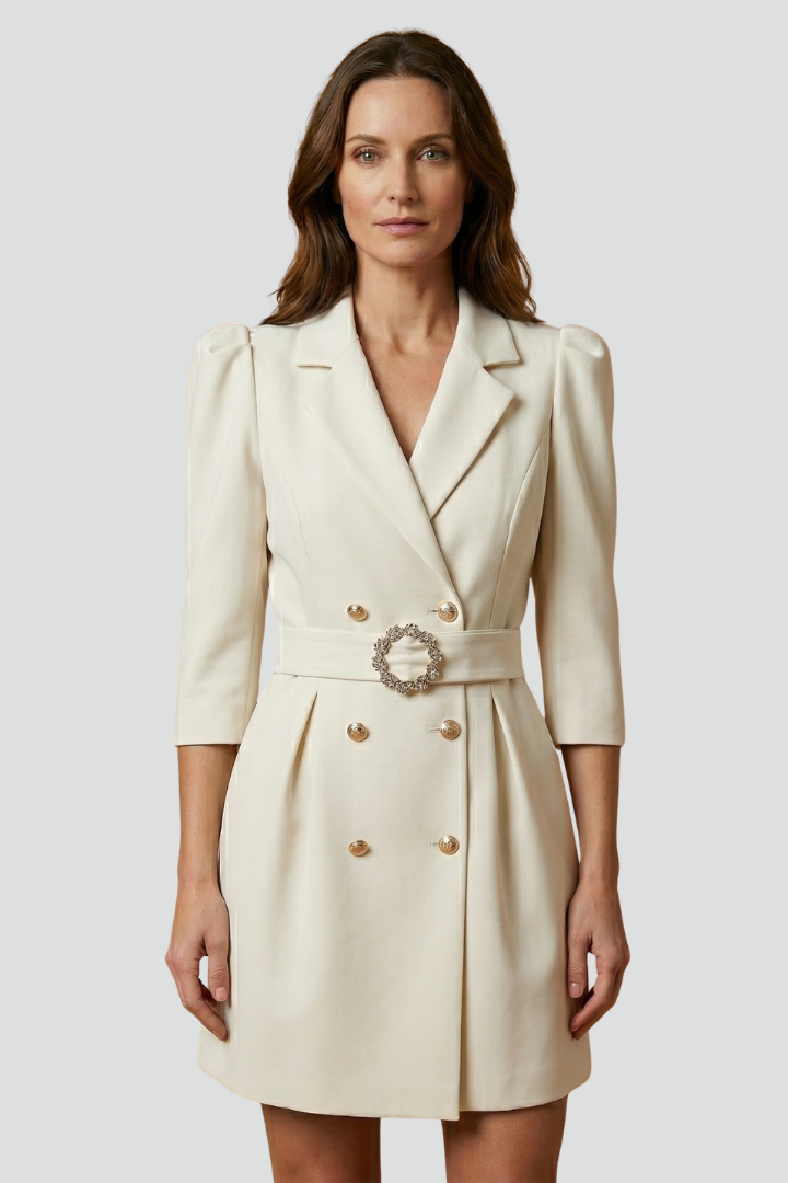 Rosalina™ | Elegant Belted Double-Breasted Blazer Dress