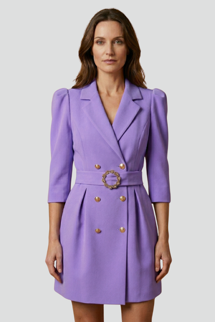 Rosalina™ | Elegant Belted Double-Breasted Blazer Dress