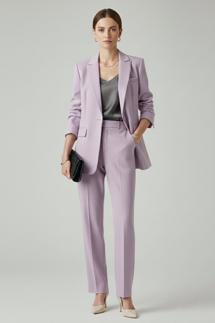 Evangeline™ | Elegant Tailored Blazer & Straight-Leg Trouser Set