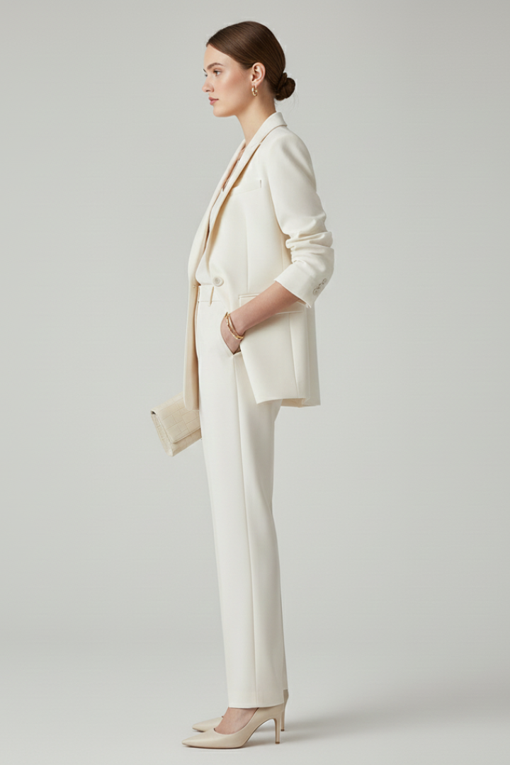 Evangeline™ | Elegant Tailored Blazer & Straight-Leg Trouser Set