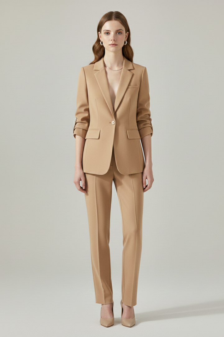 Marielle™ | Elegant Tailored Blazer & Straight-Leg Trouser Set