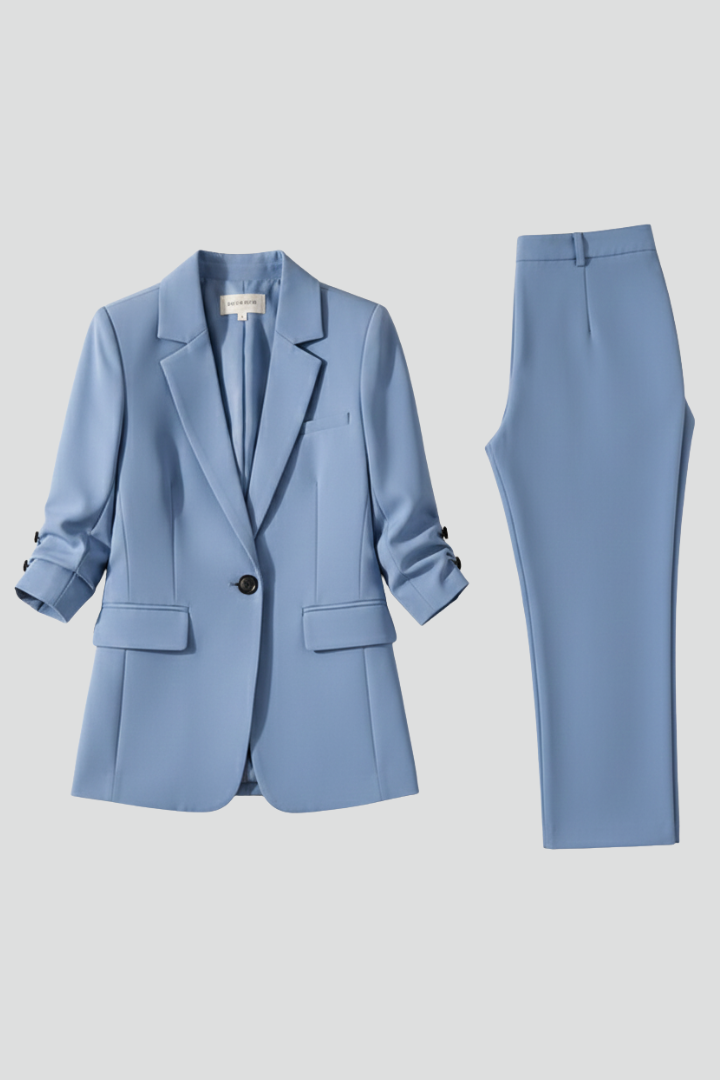 Marielle™ | Elegant Tailored Blazer & Straight-Leg Trouser Set
