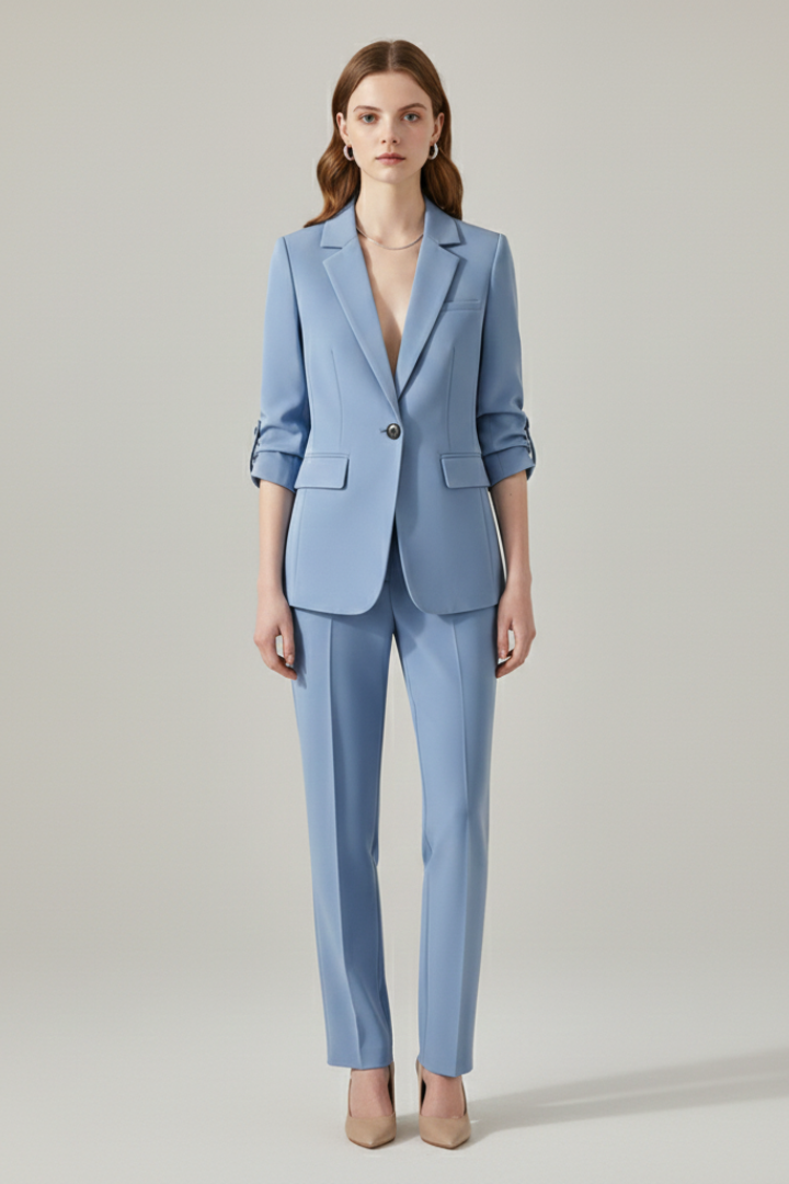 Marielle™ | Elegant Tailored Blazer & Straight-Leg Trouser Set