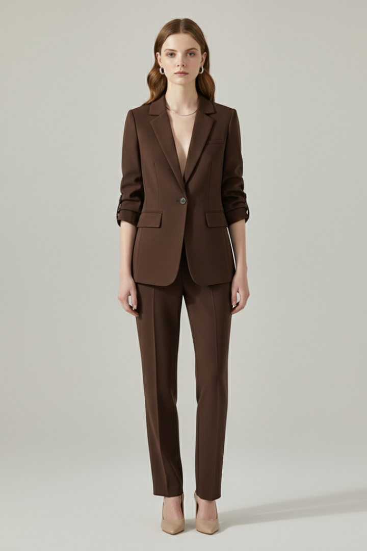 Marielle™ | Elegant Tailored Blazer & Straight-Leg Trouser Set