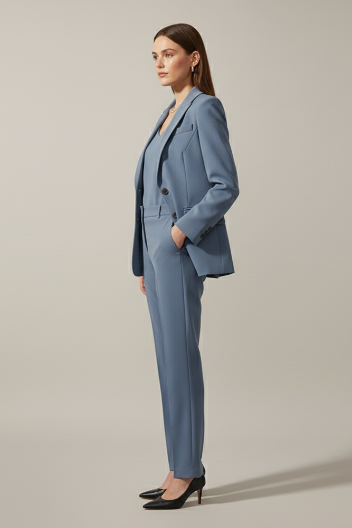 Simone™ | Elegant Tailored Blazer & Straight-Leg Trouser Set