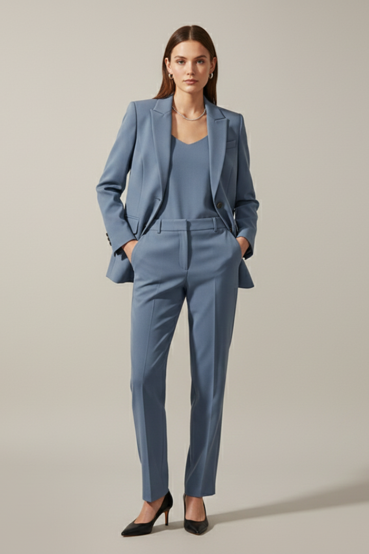 Simone™ | Elegant Tailored Blazer & Straight-Leg Trouser Set