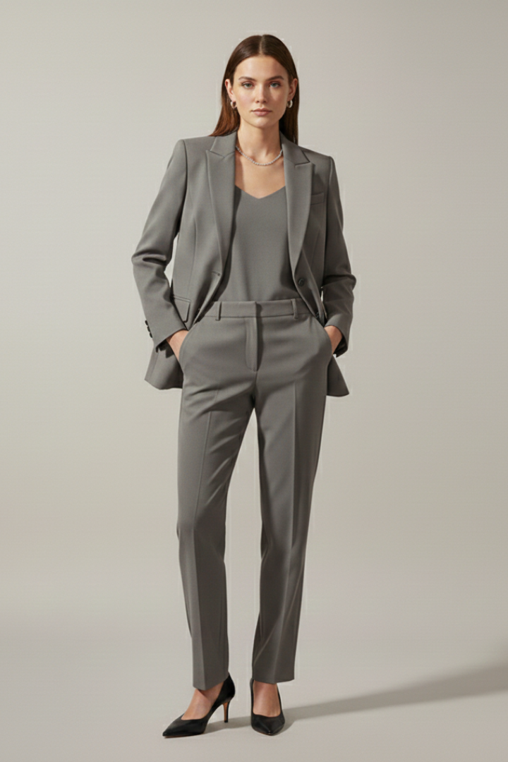 Simone™ | Elegant Tailored Blazer & Straight-Leg Trouser Set