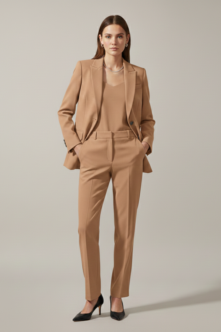 Simone™ | Elegant Tailored Blazer & Straight-Leg Trouser Set