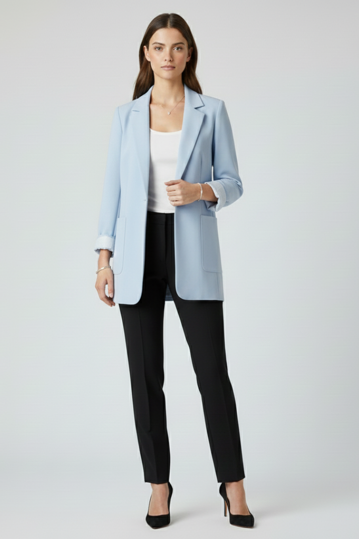 Adelina™ | Elegant Open-Front Longline Blazer