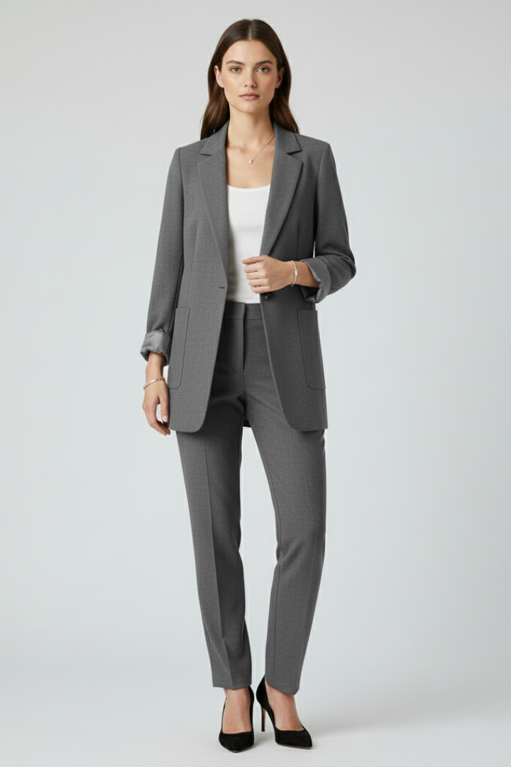 Adelina™ | Elegant Open-Front Longline Blazer