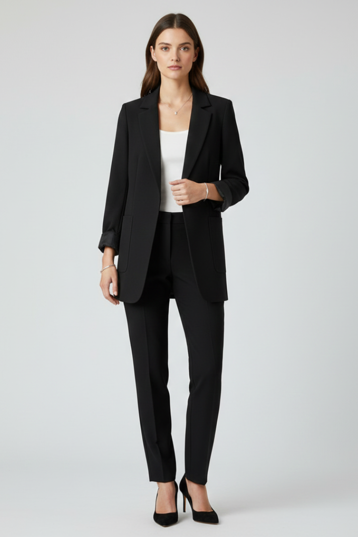 Adelina™ | Elegant Open-Front Longline Blazer