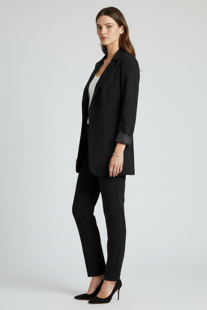 Adelina™ | Elegant Open-Front Longline Blazer