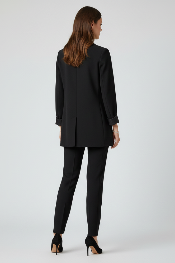 Adelina™ | Elegant Open-Front Longline Blazer