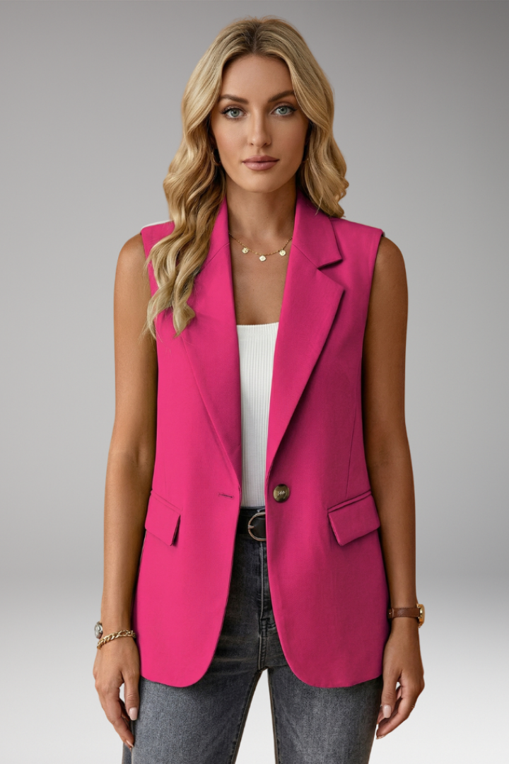 Dominica™ | Elegant Sleeveless Longline Blazer Vest