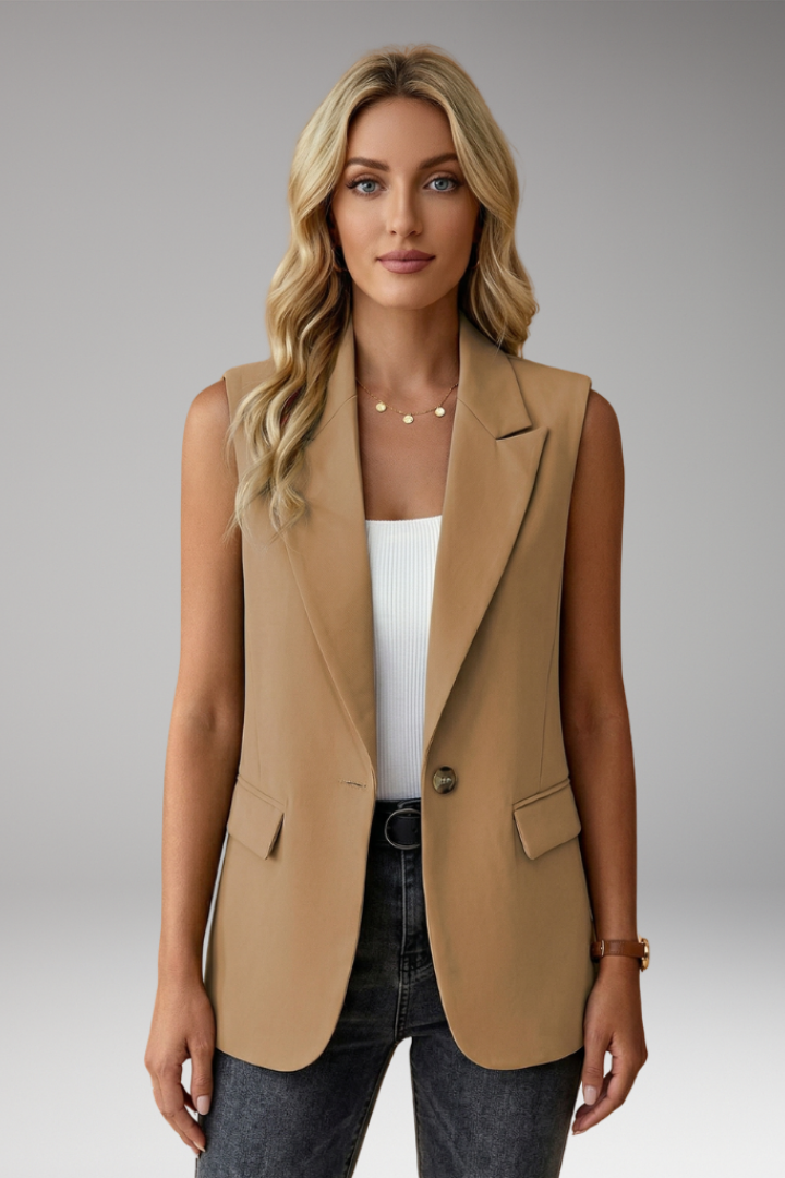 Dominica™ | Elegant Sleeveless Longline Blazer Vest