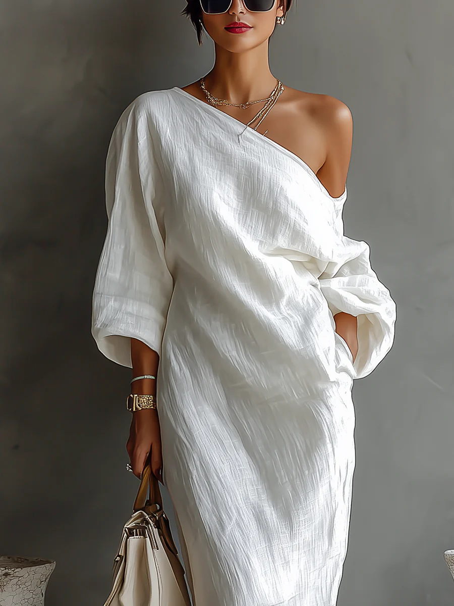 Seraphina™ | One-Shoulder Linen Maxi Dress