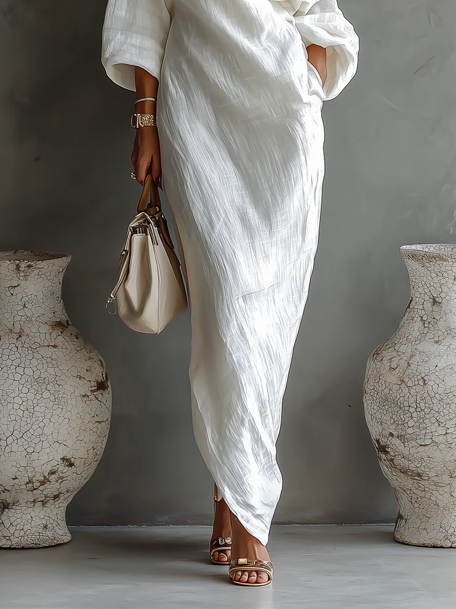 Seraphina™ | One-Shoulder Linen Maxi Dress